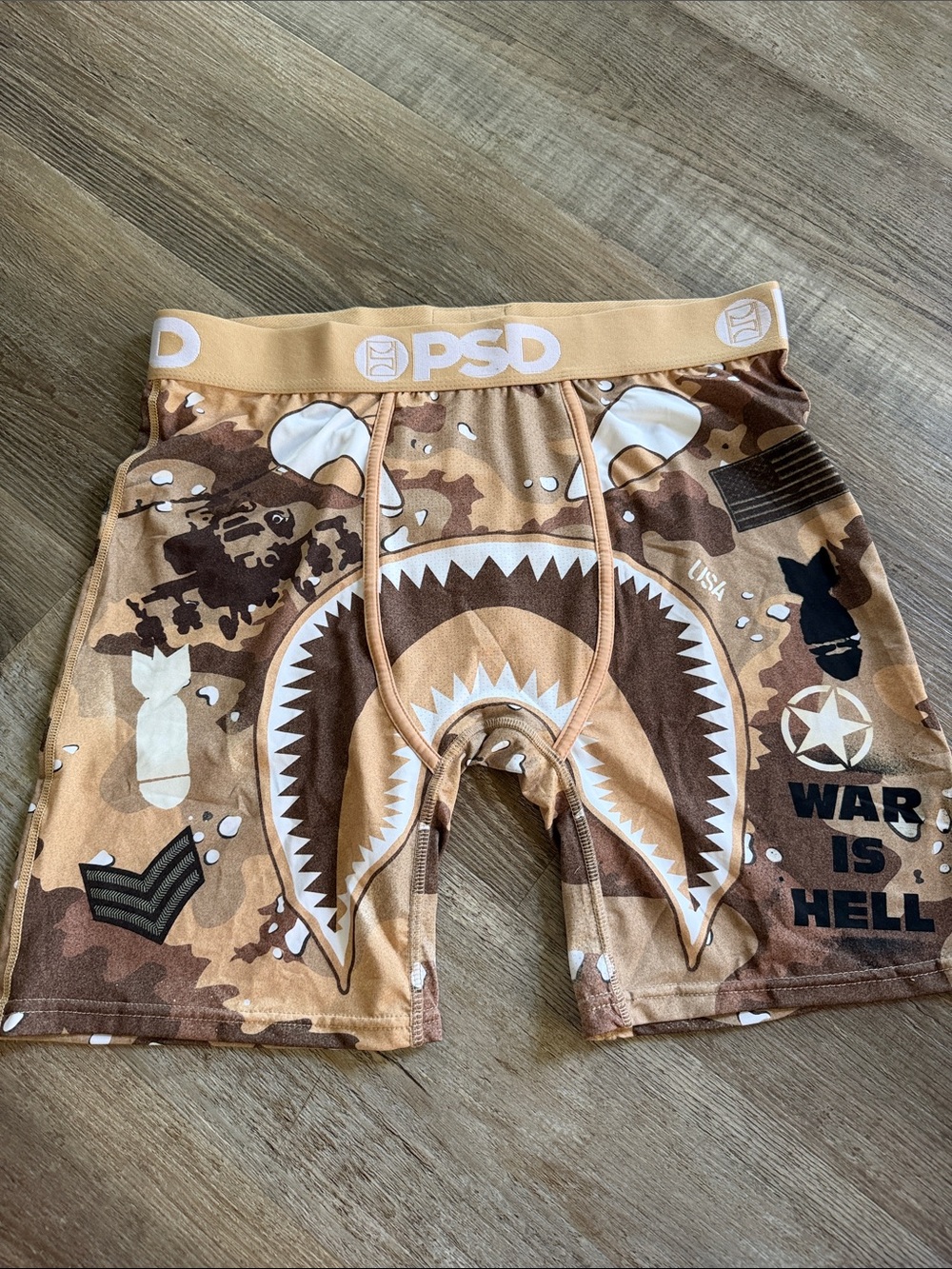 PSD | Tan and Brown Camo Shark Boxer Briefs